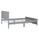 preview thumbnail 9 of 8, Queen Size Wood Platform Bed Wooden Slat Support, Vintage Simple Bed Frame with Rectangular Headboard and Footboard, White