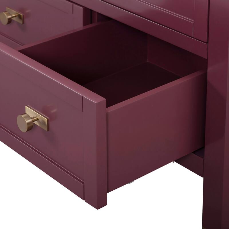 Alana Bathroom Vanity Cabinet in Burgundy Red