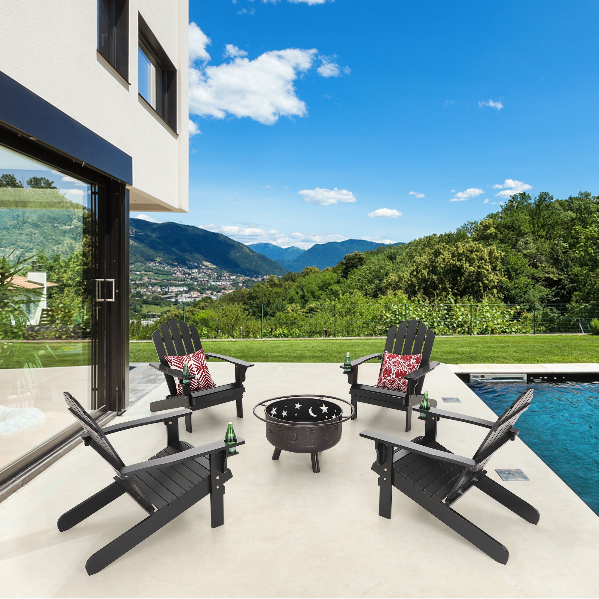 Fire pit chairs with cup holders new arrivals