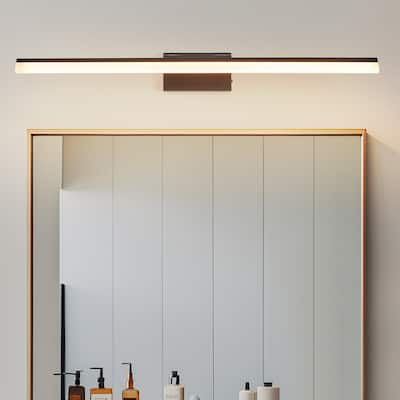 39 Inch Modern LED Bathroom Vanity Light,Sleek Black Metal Wall Light