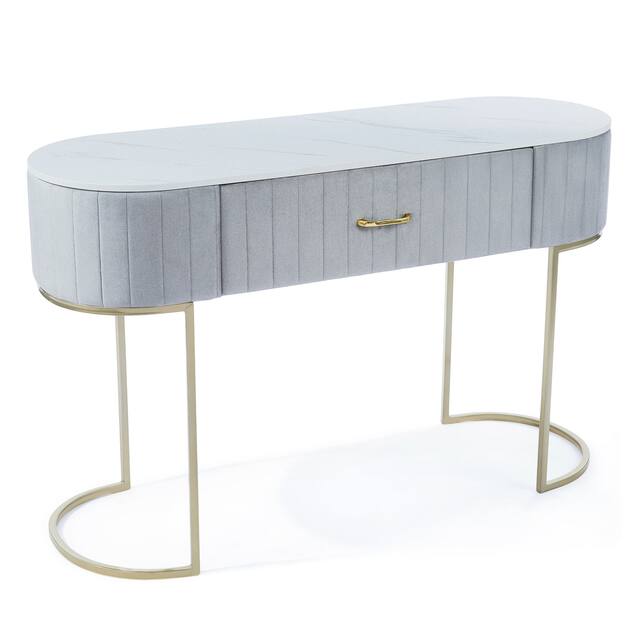 CO-Z Velvet Upholstered Vanity Table with Drawer
