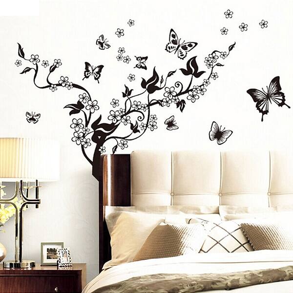 Shop Butterfly Flower Pattern Diy Home Bedroom Decal Wall Decor Sticker Multi Color Overstock 28888204
