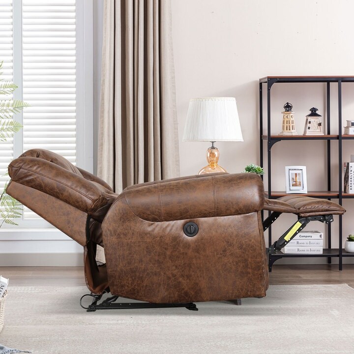 Copper grove dilsen extra large top rolled arm wall hugger recliner chair