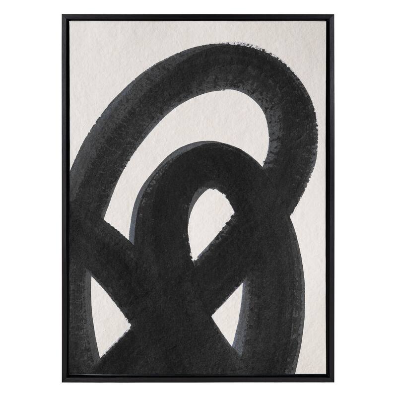 Kate and Laurel Sylvie Japandi 12 Black Framed Canvas by Rocket Jack