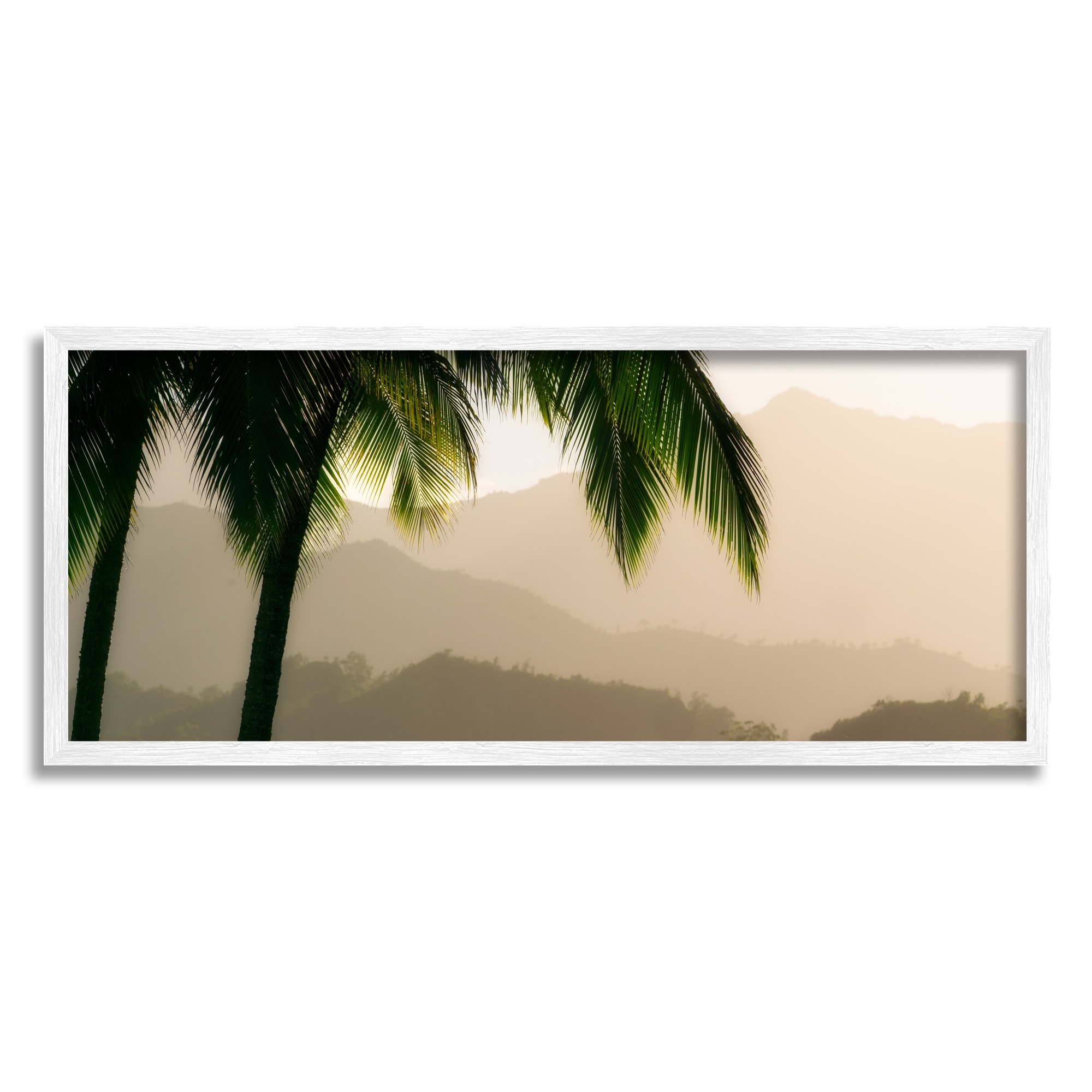 Stupell Tropical Palm Tree Overlooking Sunlit Mountain Valley Framed Wall  Art Green Bed Bath  Beyond 35878949