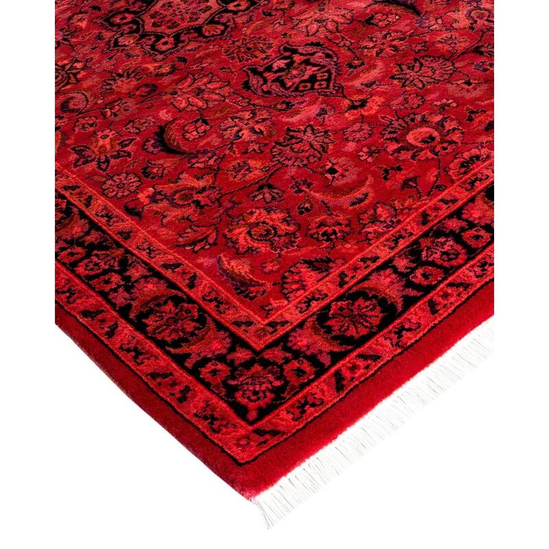 Overton Hand Knotted Wool Vintage Inspired Modern Contemporary Overdyed Pink Runner Rug - 2' 8" x 4' 2"