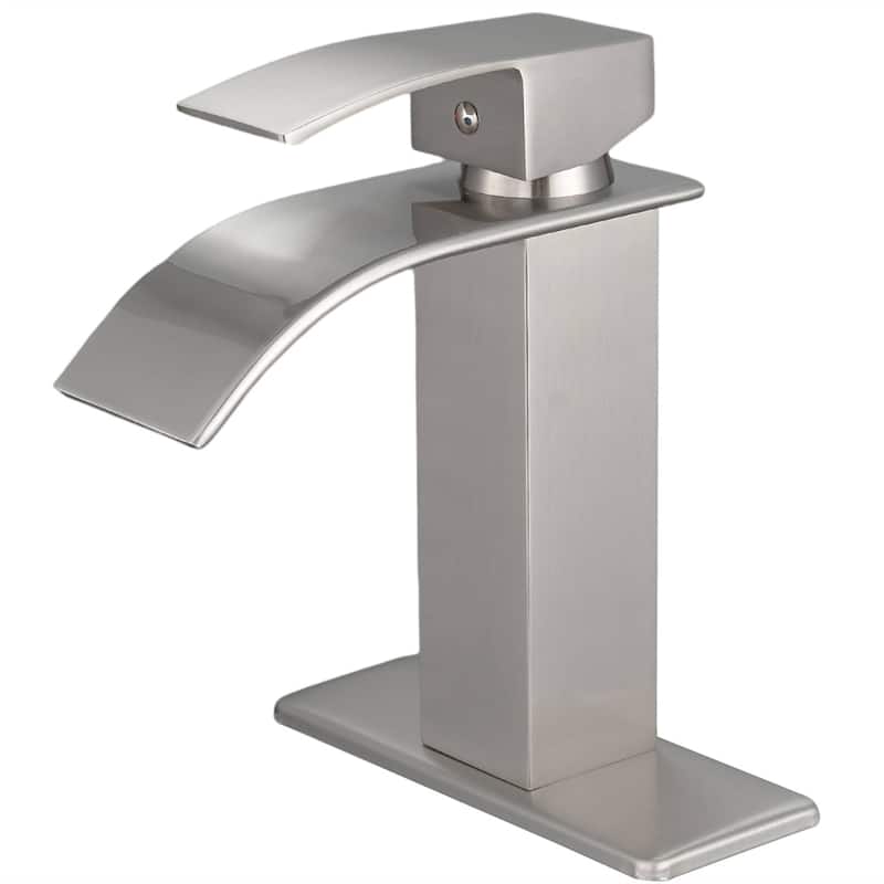 Waterfall Bathroom Faucet Single Handle Bathroom Sink Faucets One Hole Rv Lavatory Basin Modern Tap With Deck Plate Lead Free