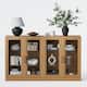 Large Sideboard Buffet Cabinet with 4 Glass Doors 2 Adjustable Shelves for Kitchen Living/Dinning Room Bedroom Entryway
