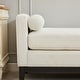 preview thumbnail 30 of 42, 66.34"W Elegant Upholstered Bench, Daybed, Ottoman with Wood Legs & 2 Bolster Pillows for End of Bed, Bedroom, Living Room