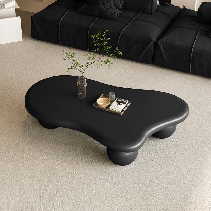 40" Cloud Shaped Coffee Table with 3 Ball Legs