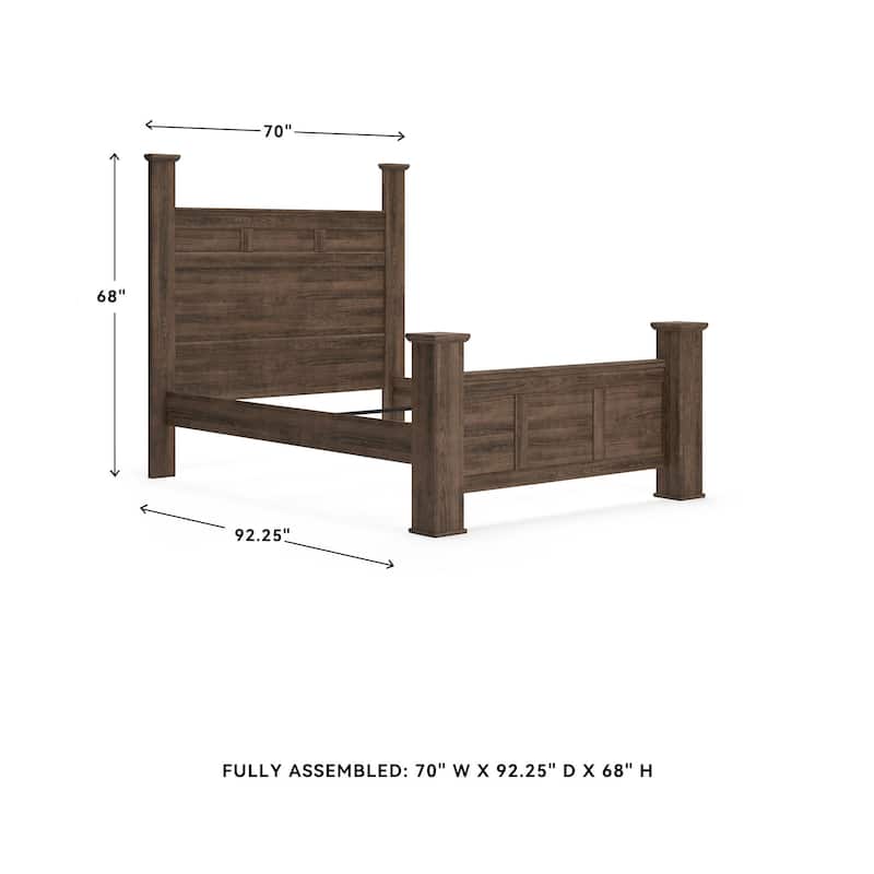Juararo Dark Brown Poster Bed