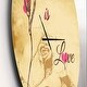 preview thumbnail 3 of 8, Designart 'Time is Love Vintage Flower' Oversized Quote Wall CLock