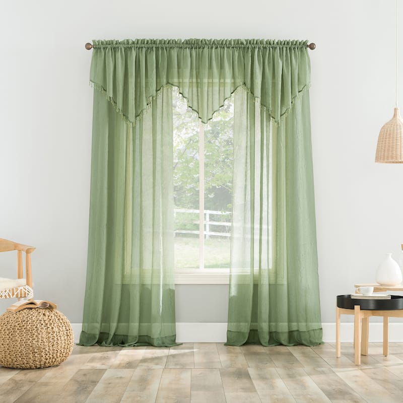 No. 918 Erica Crushed Voile Sheer Rod Pocket 1-Piece Curtain Panel, Single Panel