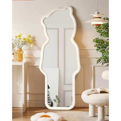 Full Length Mirror, Floor Mirror with Stand, Baby Floor Mirror, Wall Mirror Full Length, Standing Mirror Full Length - white