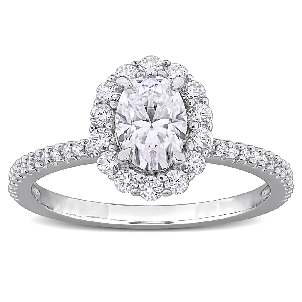 Miadora 1 2/5ct DEW Created Moissanite Engagement Ring in Sterling Silver