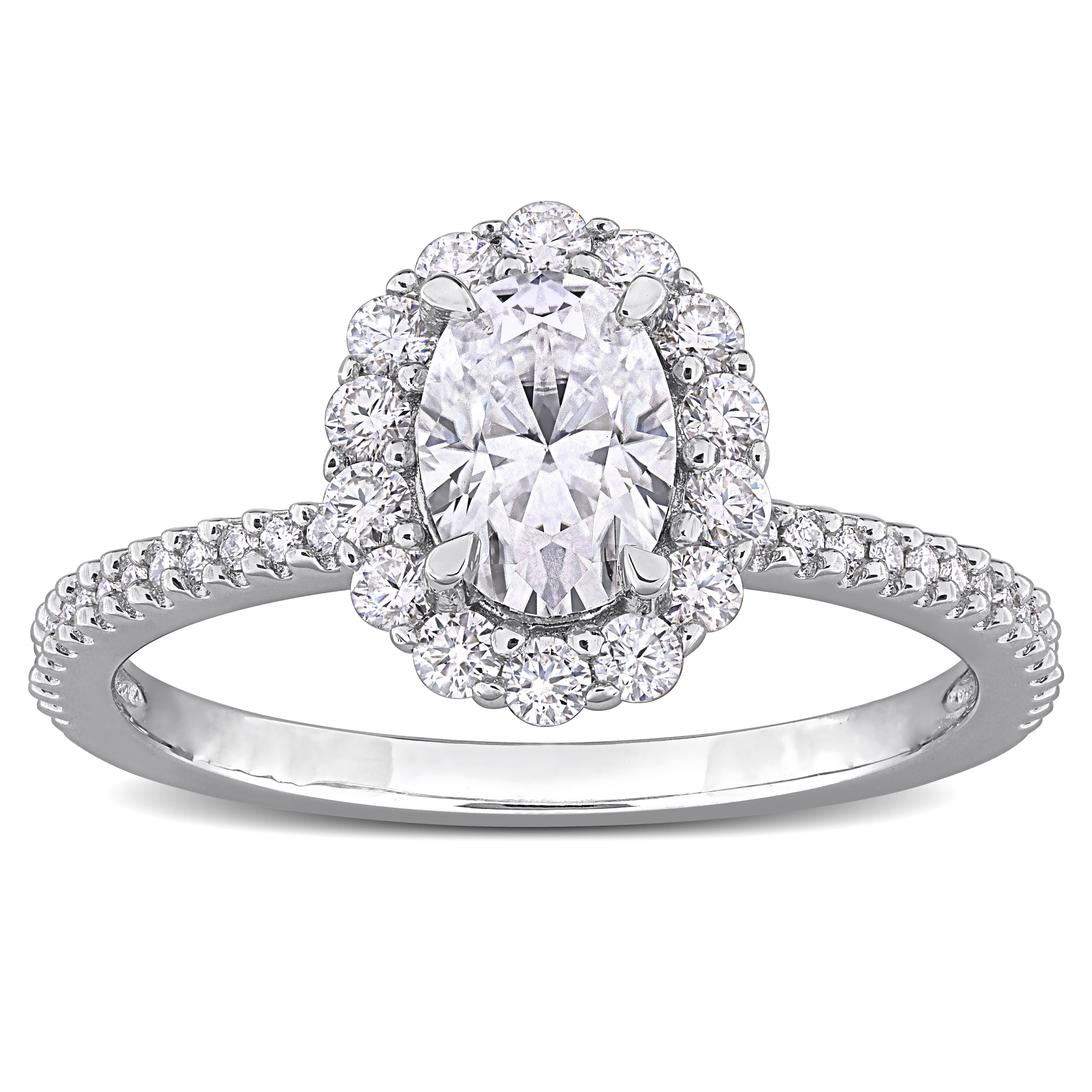 Miadora 1 2/5ct DEW Created Moissanite Engagement Ring in Sterling Silver