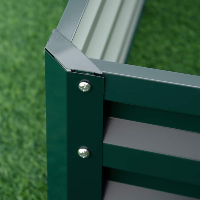 Galvanized Raised Garden Bed, 4' x 4' x 1' Metal Planter Box, for Growing Vegetables, Flowers, Herbs, Succulents, Green