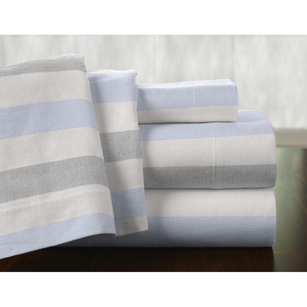 Pointehaven Superior Weight Cotton Deep Pocket Flannel Bed Sheet Set