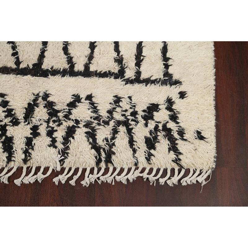 Vegetable Dye Moroccan Berber Oriental Wool Runner Rug Hand-knotted - 4'9" x 11'7"