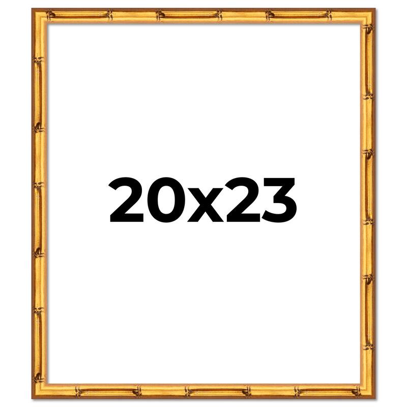 20x23 Frame Gold Bamboo Picture Frame Modern Photo Frame Includes UV Acrylic Shatter Guard Front Acid Free Foam Backing Board
