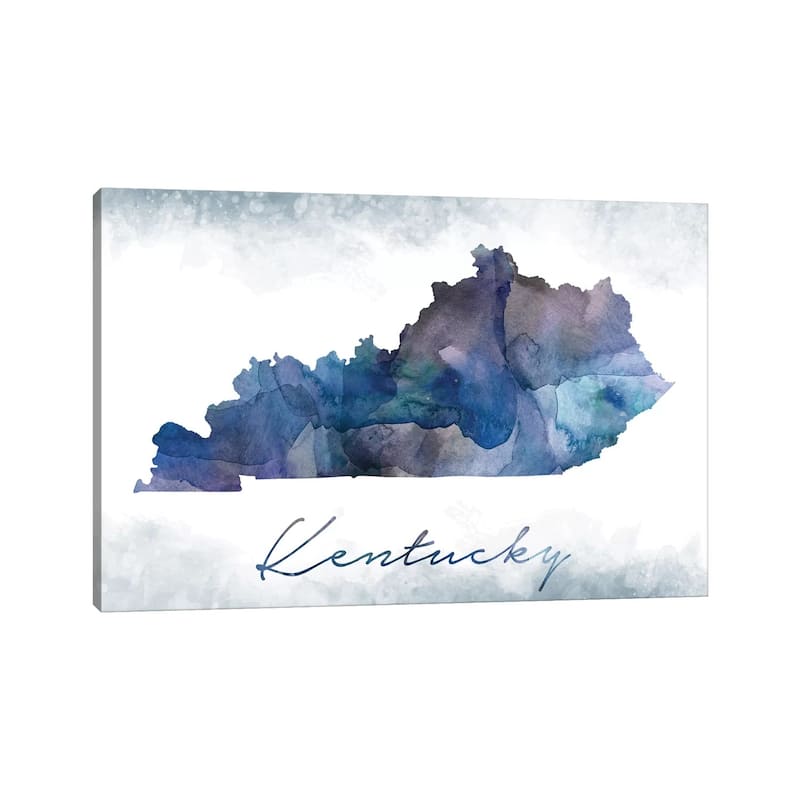 iCanvas "Kentucky State Bluish" by WallDecorAddict Canvas Print