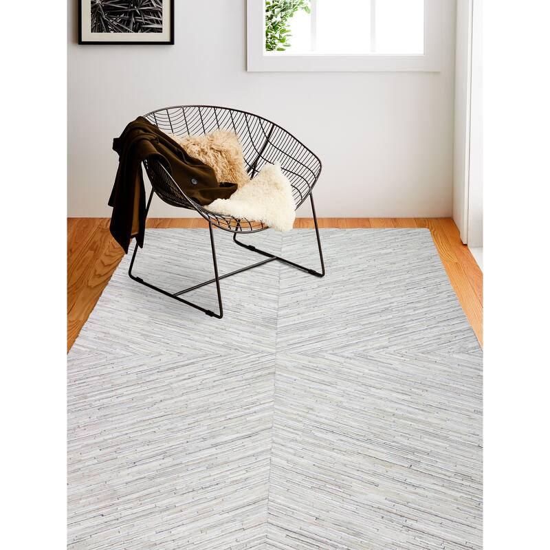 Bashian Neon White Contemporary Area Rug