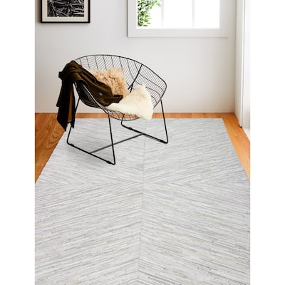 Bashian Neon White Contemporary Area Rug