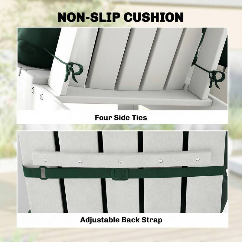 Outsunny Outdoor Adirondack Chair Cushions Set of 2, Tufted High Back Patio Chair Cushions, Adirondack Cushions