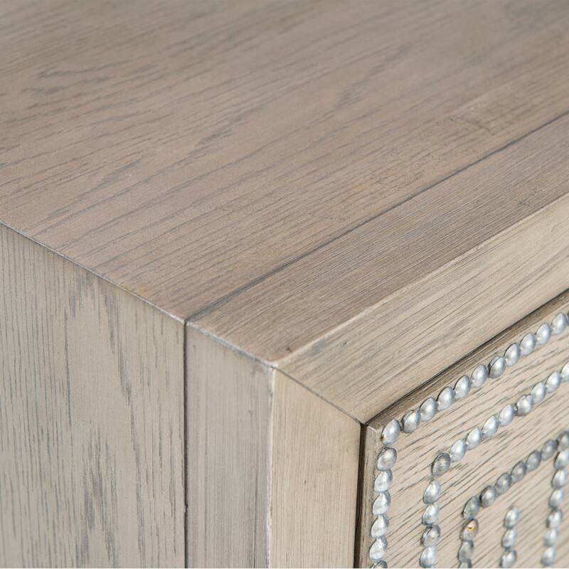 Uttermost Devya 32" Wide Alder Wood 3 Drawer Nightstand with Iron