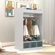 preview thumbnail 9 of 8, Kids Costume Organizer, Costume Rack, Kids Armoire, Open Hanging Armoire Closet With Mirror