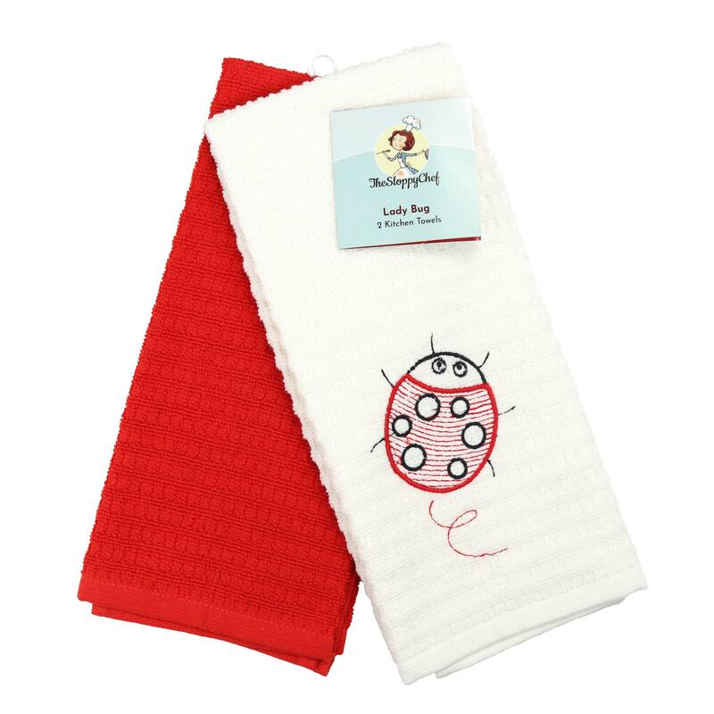 The Sloppy Chef Embroidered 2-Piece Kitchen Towels - 16x26