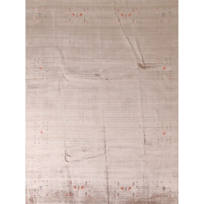 Gabbeh Oriental Area Rug Handmade Tribal Bedroom Silk Carpet - 7'9"x 9'7"