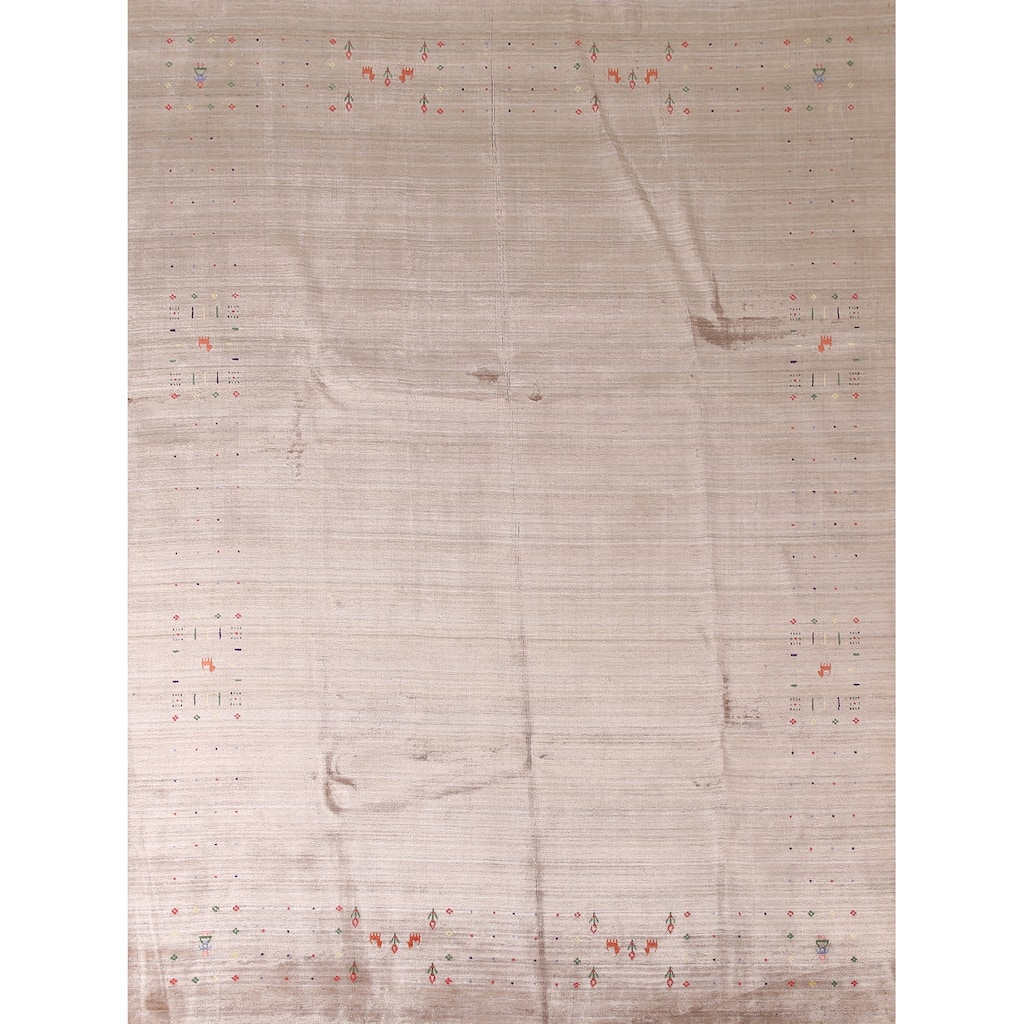 Gabbeh Oriental Area Rug Handmade Tribal Bedroom Silk Carpet - 7'9"x 9'7"