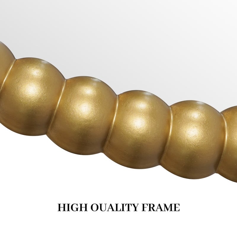 Antique Farmhouse Beaded Round Wall Mirror