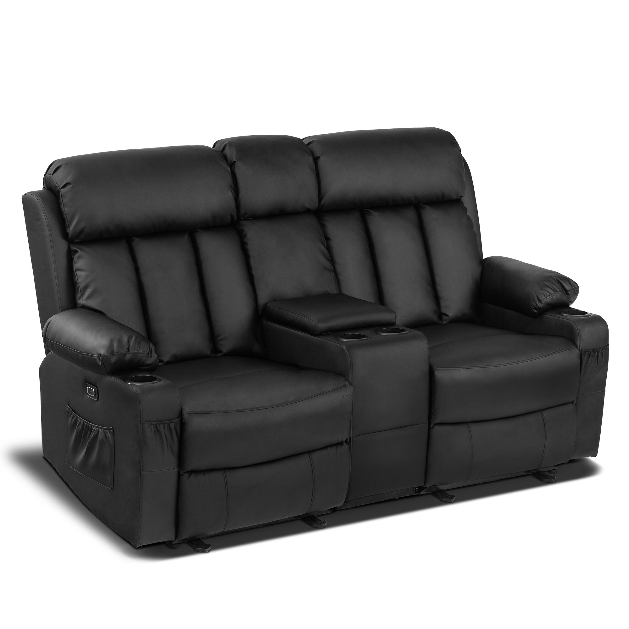 MCombo Electric Power Reclining Sofa with Heat Massage Faux