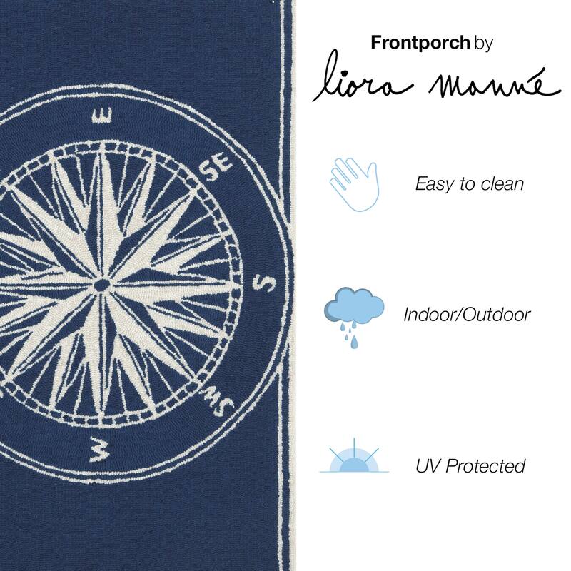 Liora Manne Frontporch Compass Indoor/Outdoor Rug - 5' x 7'6"