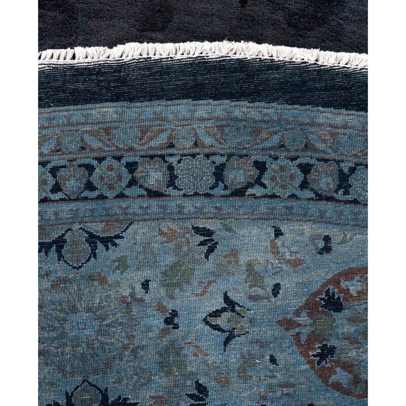 Overdyed One-of-a-Kind Hand-Knotted Area Rug - Gray - 12' 1" x 12' 2"