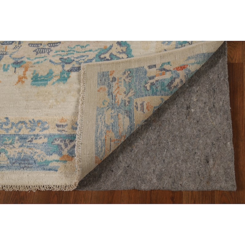 Vegetable Dye Art Deco Turkish Rug Handmade Wool Carpet - 5'0"x 6'9"