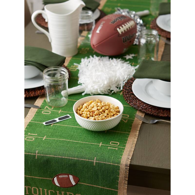 DII Touchdown Print Jute Table Runner 14X74