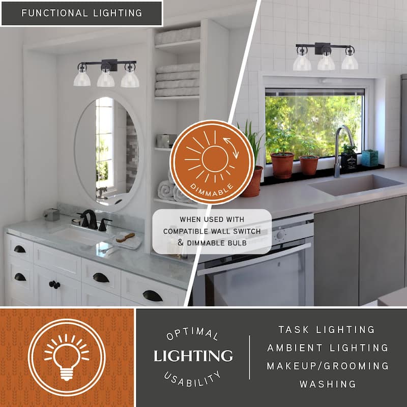 Ogden Contemporary Bathroom Vanity Light Fixture Clear Glass