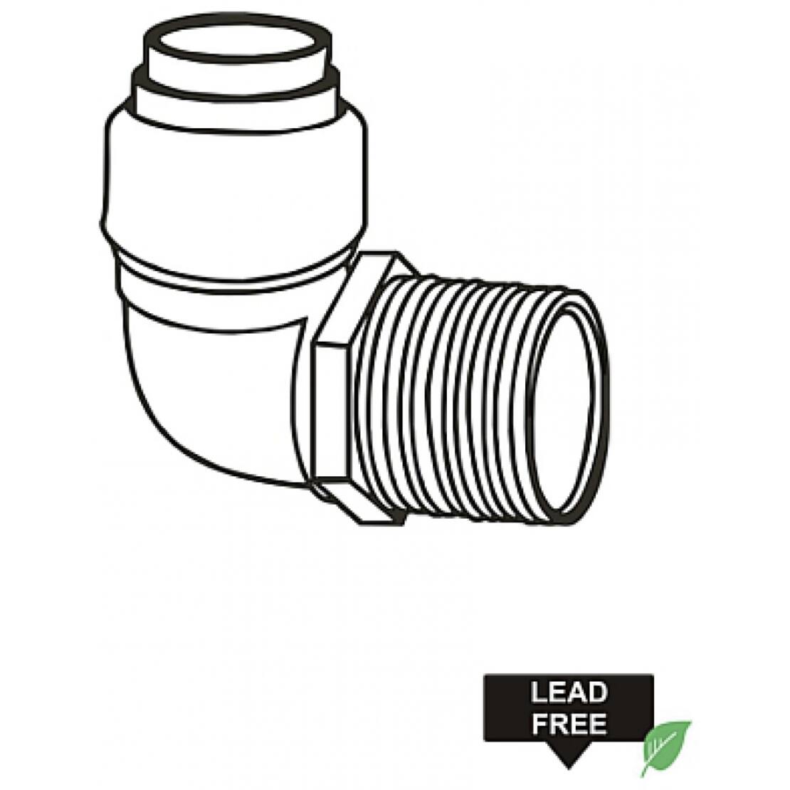 American Imaginations 0.5 in. x 0.5 in. Lead Free Brass PushFit x Male