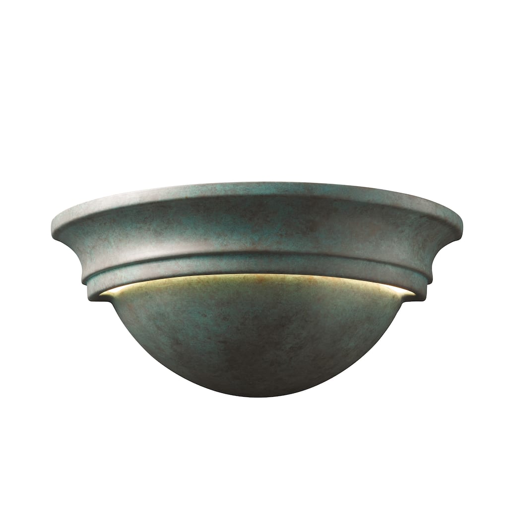 Justice Design Ambiance Verde Patina Large Cyma Wall Sconce