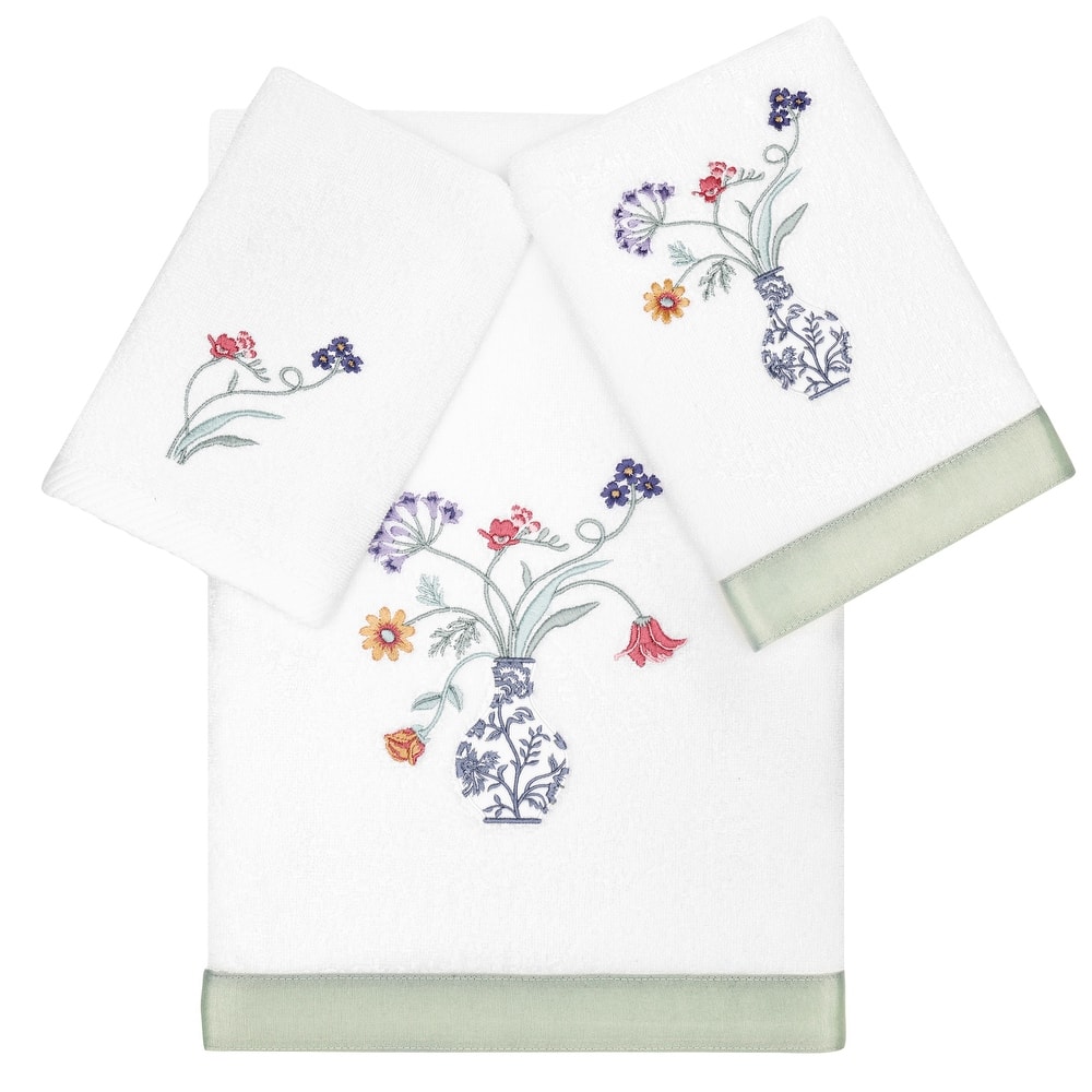 Authentic Hotel and Spa 100% Turkish Cotton Stella 3PC Embellished Towel Set