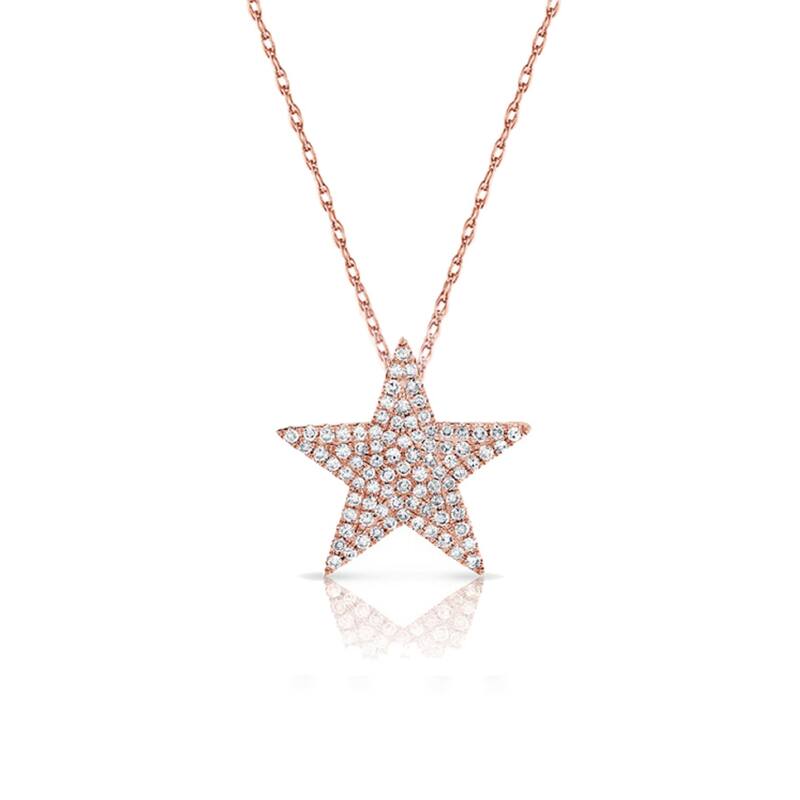 Joelle Collection Diamond Star Necklace 1/3 ct. TDW 14K Gold on a 16-inch Chain
