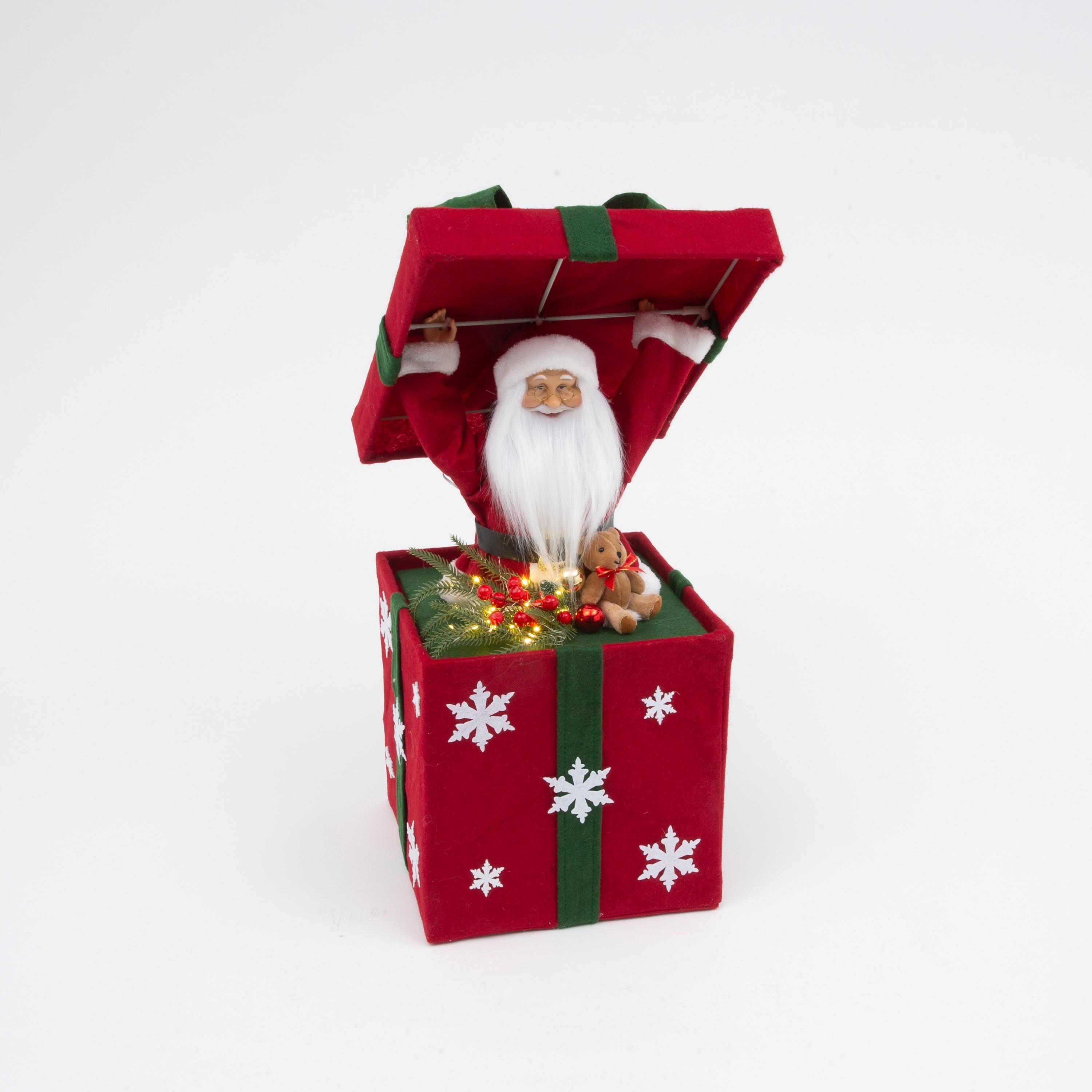 Musical Christmas Gift Box Light with Santa 24"H