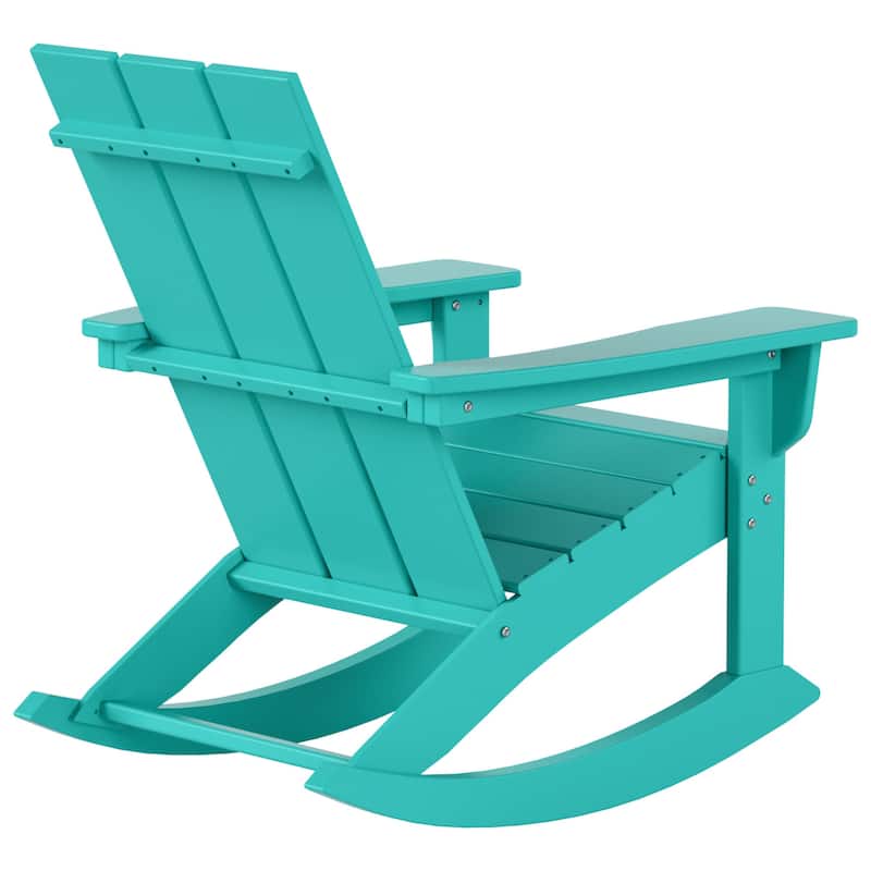 Shoreside Modern Eco-Friendly All Weather Poly Adirondack Rocking Chairs (Set of 2)