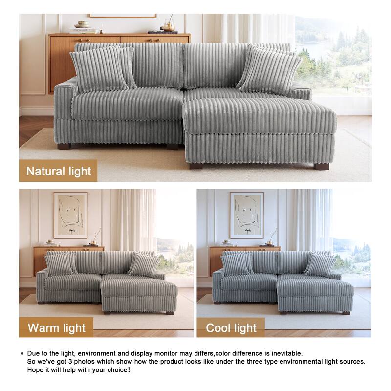 Modular Armchair and Ottoman Set with Adjustable Headrest, Flannel Upholstery