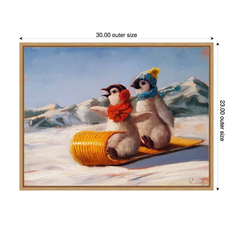 Toboggan by Lucia Heffernan (30 x 23 in.), Framed Canvas Wall Art Print - Sylvie Natural