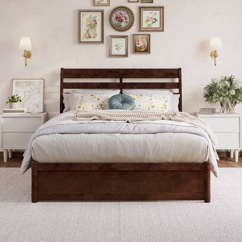Emelie Platform Bed with Panel Footboard and Storage Drawers