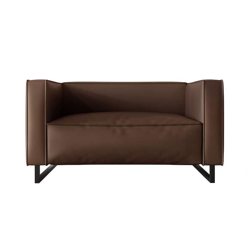 CraftPorch Mid Century Modern Upholstered Loveseat - Brown